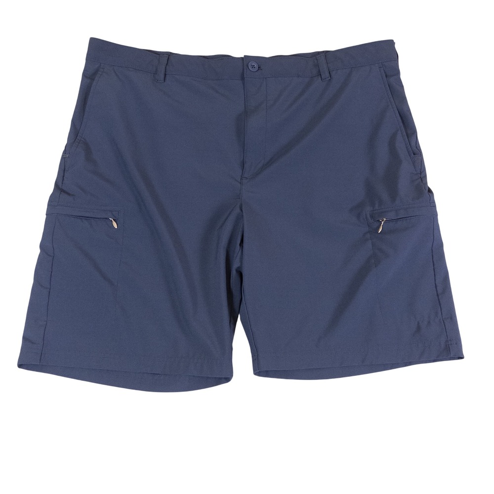 IZOD Golf Mens Size 42 Navy Blue Performance Flat Front Cargo Shorts Lightweight